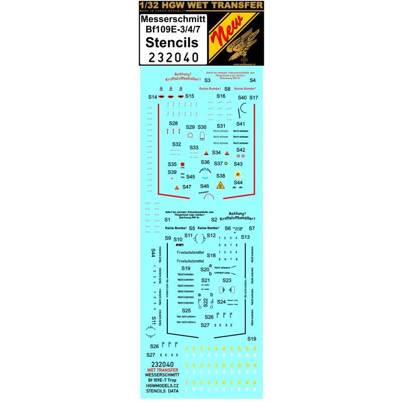 1:32 Bf109E-3/4/7 - Stencils