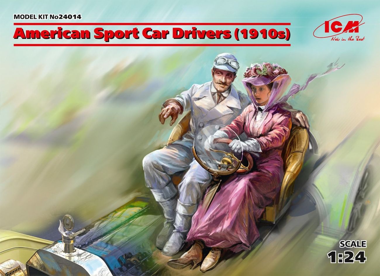 1:24 American Sport Car Drivers (1910s) (1 male, 1 female figures)