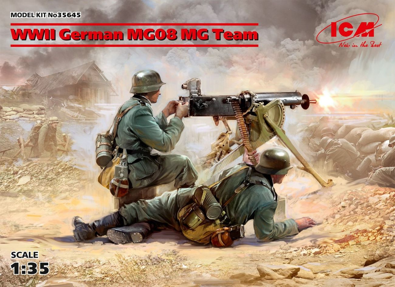 1:35 WWII German MG08 MG Team (2 figures)