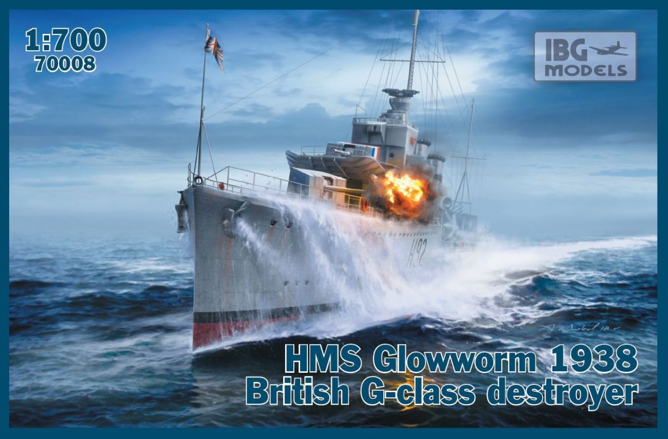 1:700 HMS Glowworm 1938 British G-class destroyer