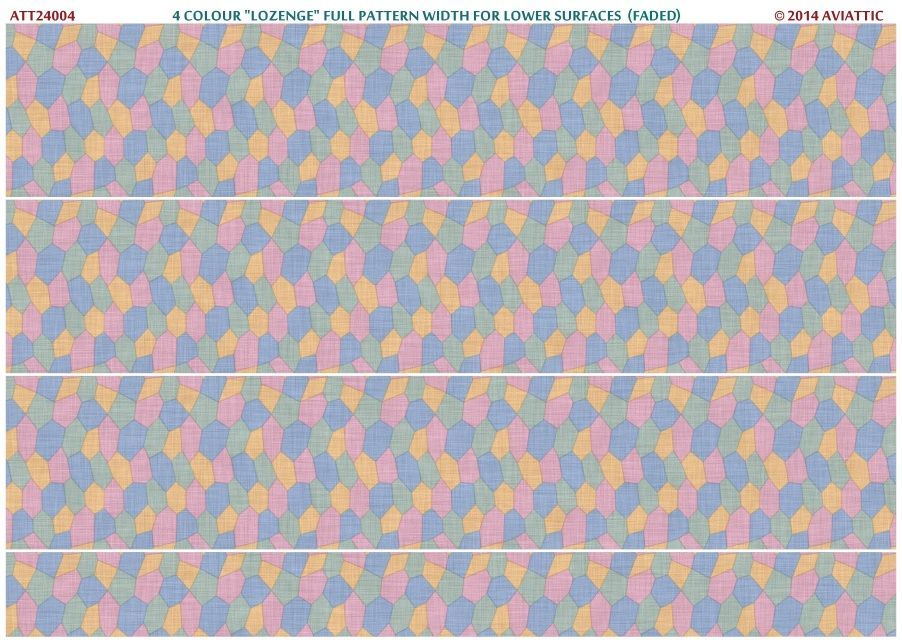 1:24 4 colour “lozenge” full pattern width for lower flying surfaces (faded)