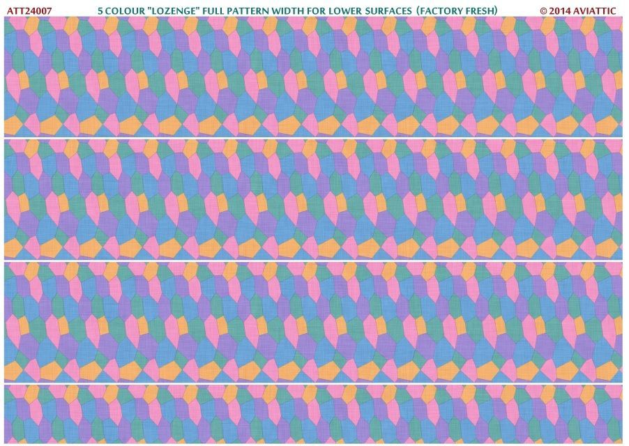 1:24 5 colour “lozenge” full pattern width for lower flying surfaces (factory fresh)