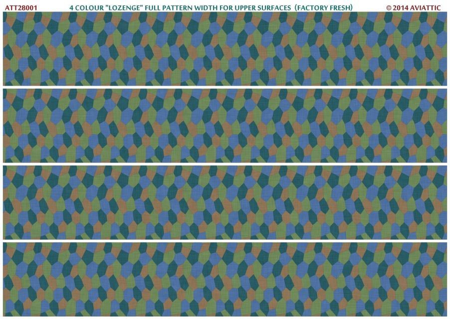 1:28 4 colour “lozenge” full pattern width for upper surfaces (factory fresh)