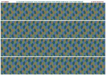 1:28 4 colour “lozenge” full pattern width for upper surfaces (factory fresh)