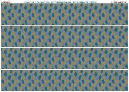 1:28 4 colour “lozenge” full pattern width for upper surfaces (faded)