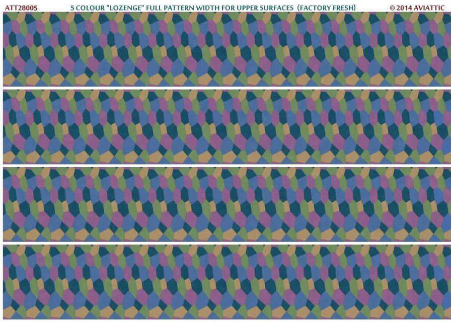 1:28 5 colour “lozenge” full pattern width for upper surfaces (factory fresh)