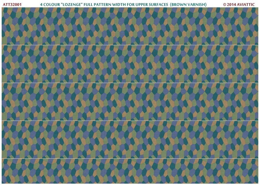 1:32 4 colour “lozenge” full pattern width for upper surfaces (brown varnish)