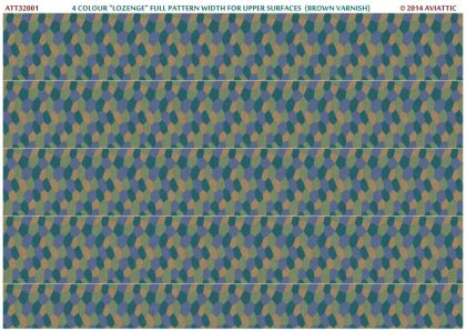 1:32 4 colour “lozenge” full pattern width for upper surfaces (brown varnish)