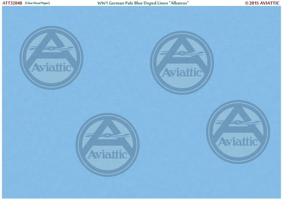 1:32 (White Decal Paper) WW1 German Pale Blue Doped Linen 