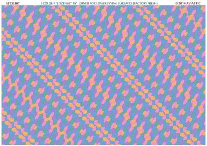 1:32 5 colour “lozenge” 45 degrees joined for lower flying surfaces (factory fresh)