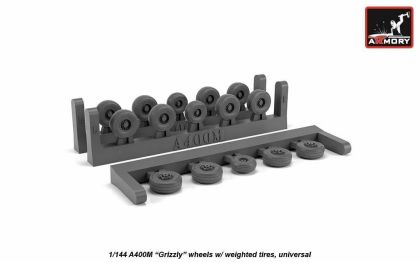 1:144 Airbus A400M 'Grizzly' wheels with weighted tires