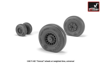 1:48 Grumman F-14D Tomcat early type wheels w/ weighted tires