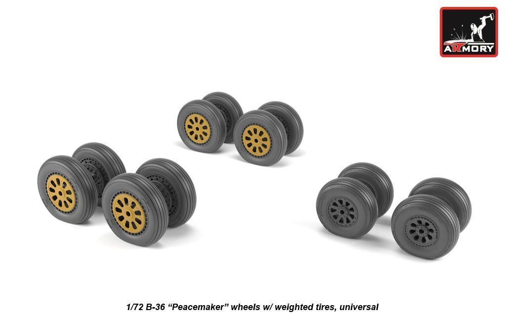 1:72 Convair B-36 Peacemaker wheels w/ weighted tires