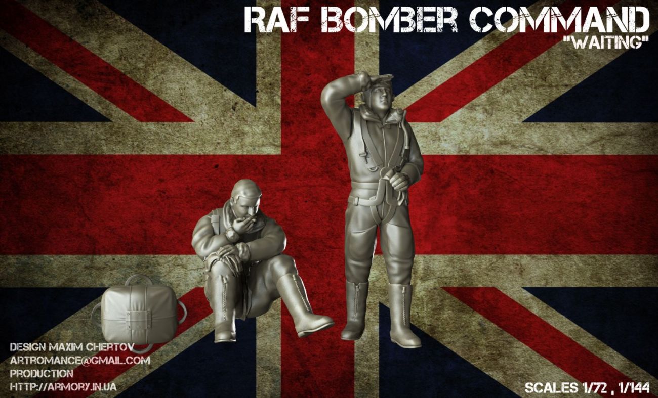 1:72 RAF WWII heavy bomber crewmen