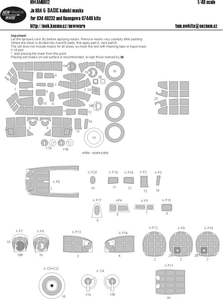 1:48 Mask Ju 88a-5 BASIC (ICM 48232, HAS 07446)