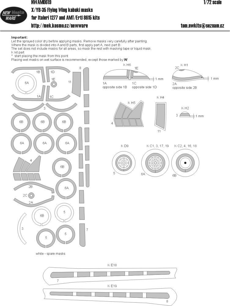 1:72 Mask X/YB-35 Flying Wing (ITAL/AMT/ERTL)