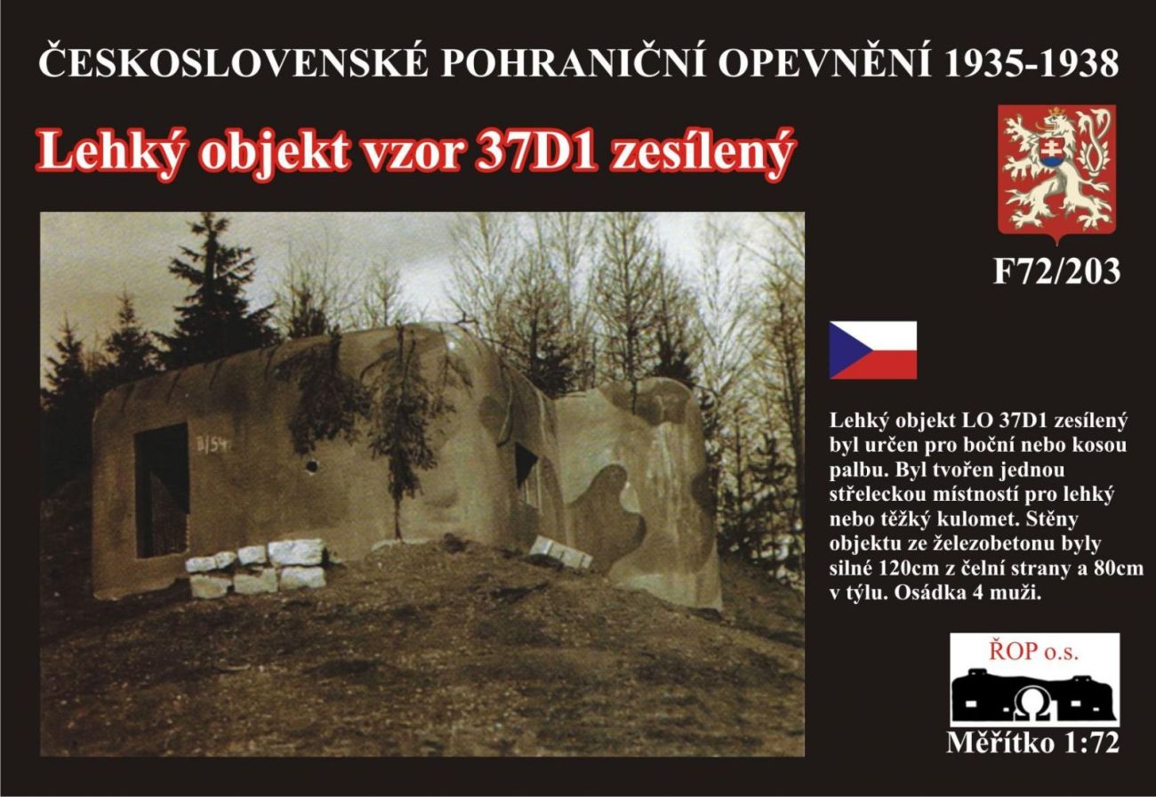 1:72 Lehký objekt vzor 37D1 zesílený