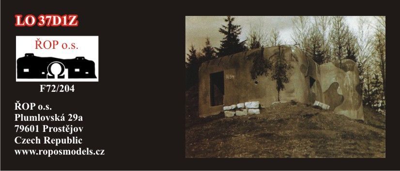 1:72 Lehký objekt vzor 37D1 zesílený - bez terénu