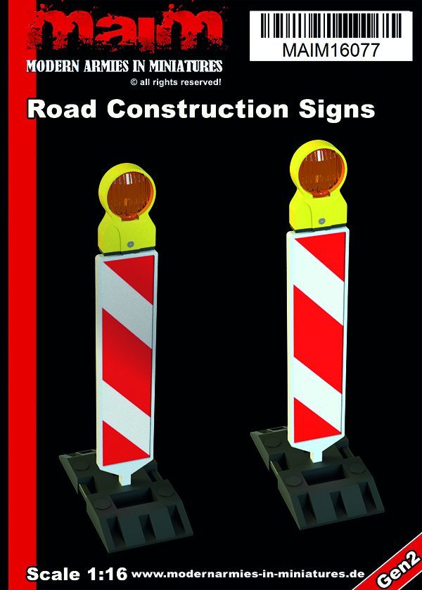 1:16 Road Construction Signs (2pcs - red markings)