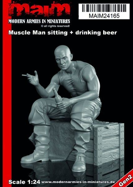 1:24 Muscle Man sitting + drinking beer