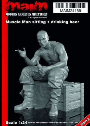 1:24 Muscle Man sitting + drinking beer