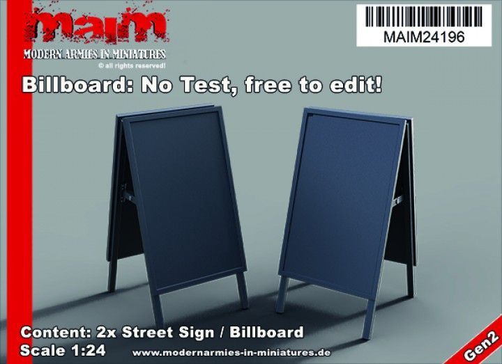 1:24 Billboard / Werbeschild / Kundenstopper - No Text, free to edit