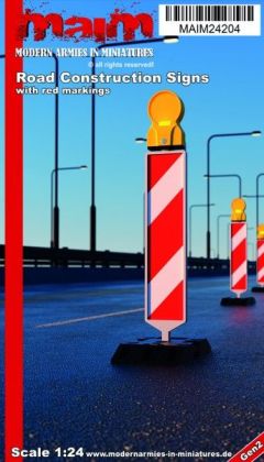 1:24 Road Construction Signs (5pcs - red markings)