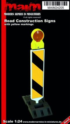 1:24 Road Construction Signs (5pcs - yellow markings)