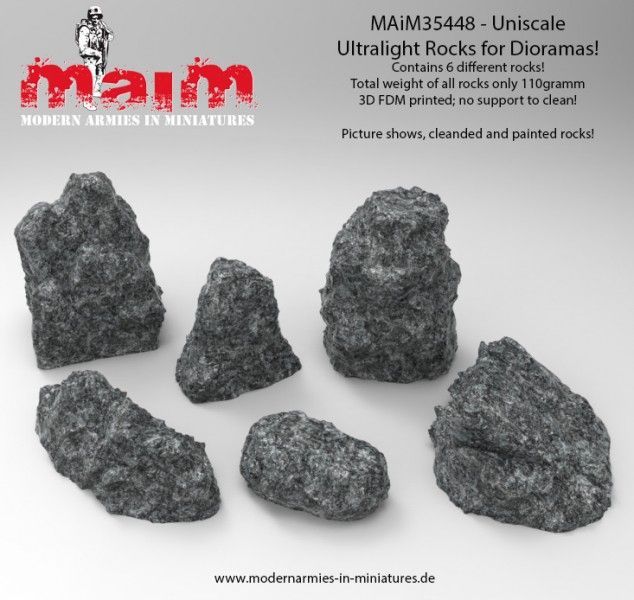 1:35/Uniscale Rocks - Felsen, ultralight (6pcs)