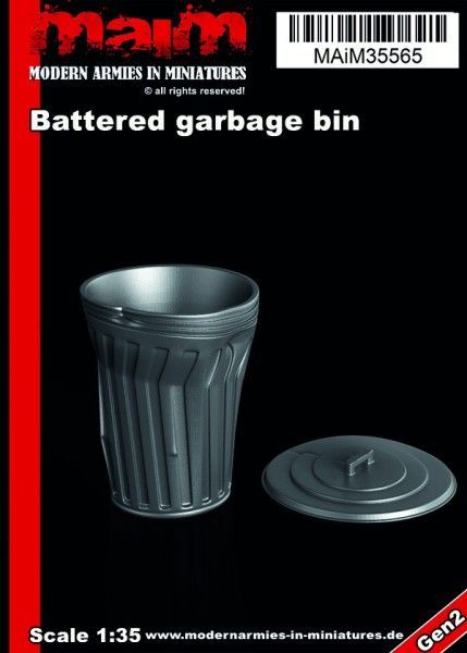 1:35 Battered garbage bin / Mülltonne