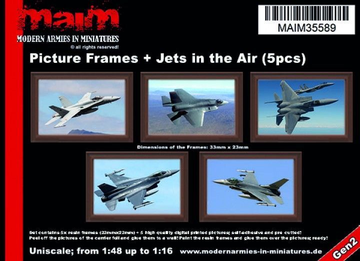 1:35/Uniscale Picture Frames + Jets in the Air (5pcs