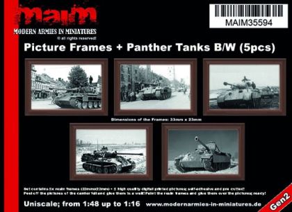 1:35/Uniscale Picture Frames + German Panther Tanks black/white (5pcs)