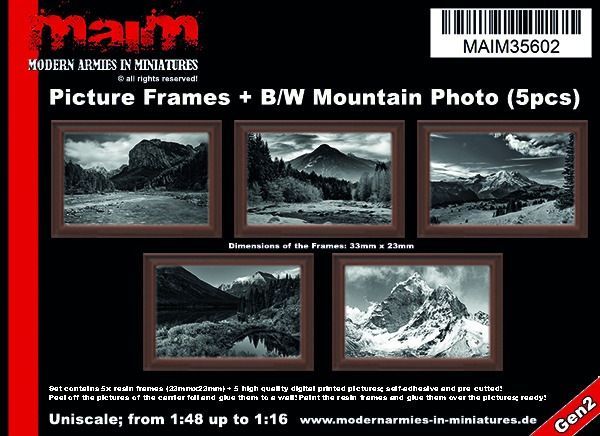 1:35/Uniscale Picture Frames + b/w Mountain Photos