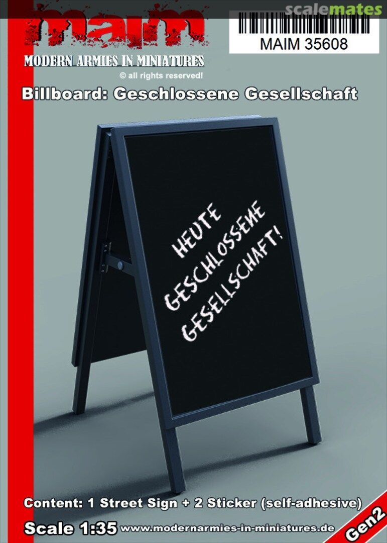 1:35 Billboard / Werbetafel (Text: Geschlossene Gesellschaft)