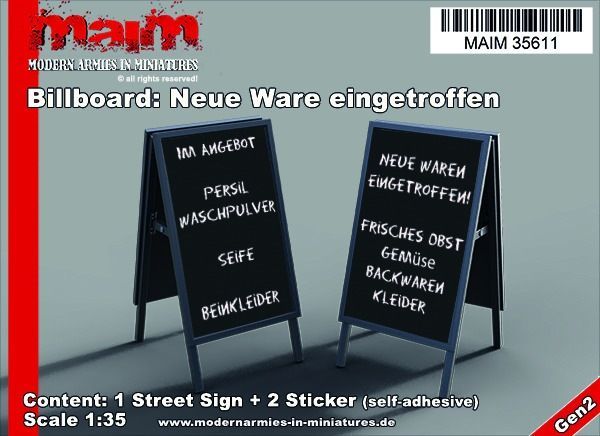 1:35 Billboard / Werbetafel (Text: Angebote / Waren)