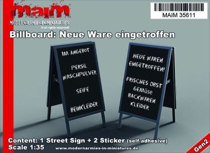 1:35 Billboard / Werbetafel (Text: Angebote / Waren)