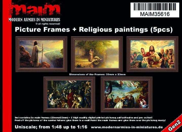 1:35/Iniscale Picture Frames + Religious paintings #Set 2