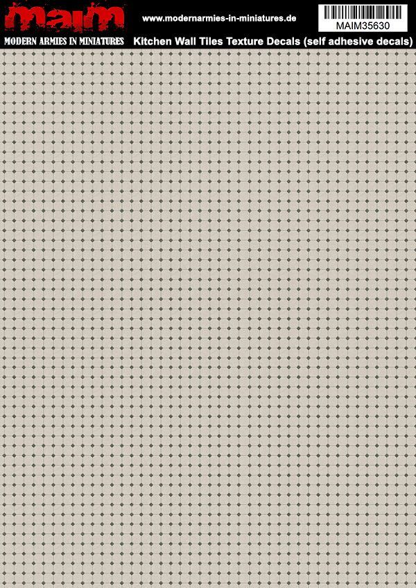 1:35/Uniscale Kitchen Wall Tiles - Texture Decals - self adhesive