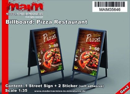 1:35 Billboard / Werbeschild Pizza Restaurant