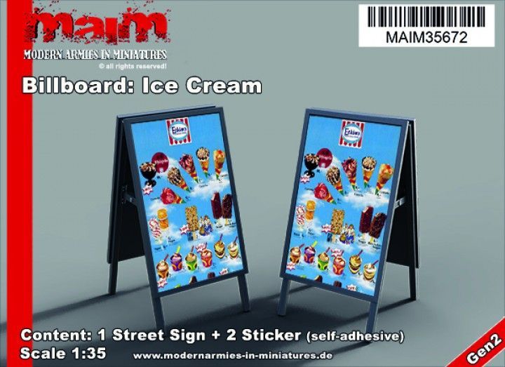 1:35 Billboard / Werbeschild Ice Cream