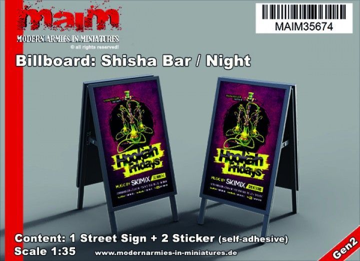 1:35 Billboard / Werbeschild Shisha Party / Night