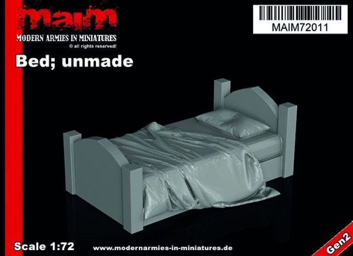 1:72 Bed / Bett (unmade)