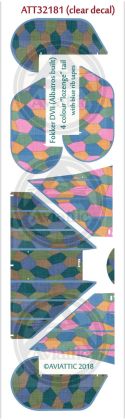 1:32 (Clear decal paper) Fokker DVII (Albatros built) 4 colour “lozenge” tail with blue rib tapes