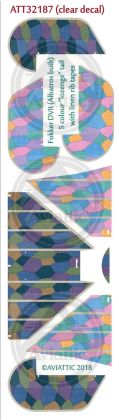 1:32 (Clear decal paper) Fokker DVII (Albatros built) 5 colour “lozenge” tail with linen rib tapes