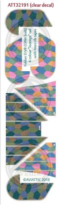 1:32 (Clear decal paper) Fokker DVII (OAW built) 4 colour “lozenge” tail with linen rib tapes