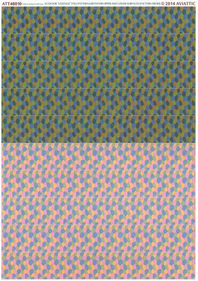 1:32  (white decal paper for rib tapes) 4 colour “lozenge” full pattern width