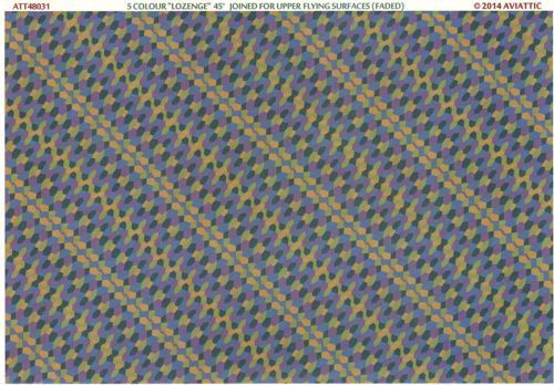 1:48 5 colour “lozenge” 45 degrees joined for upper flying surfaces (faded)