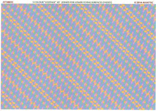 1:48 5 colour “lozenge” 45 degrees joined for lower flying surfaces (faded)