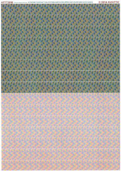 1:72 (white decal paper for rib tapes) 4 colour “lozenge” full pattern width