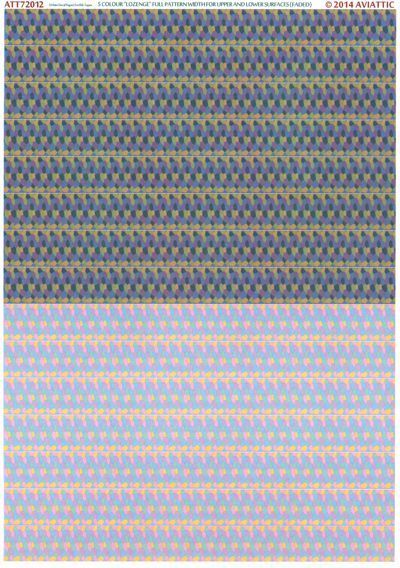1:72 (white decal paper for rib tapes) 5 colour “lozenge” full pattern width